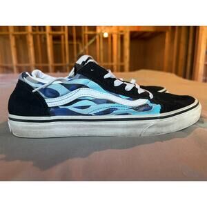 Vans Old Skool Camo Flame Blue Ice Kids Shoes Canvas Sneaker Lace Up Youth 7